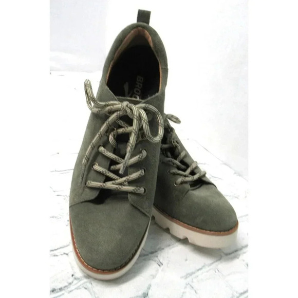 Vionic Womens Ballari Olive Suede Lace Up Shoes Size 7 Wide Lug Soles Comfort - Picture 7 of 7